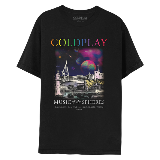 CARDIFF JUNE 2023 MUSIC OF THE SPHERES Limited Edition TOUR TEE